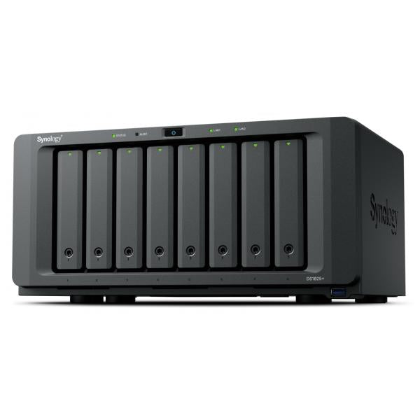 SYNOLOGY NAS TOWER 8X SATA, 2X NVME, RYZEN V1500B, 8GB ECC, PCIE, MAX 40 CAM, 2 LICENZE, [DS1825+]