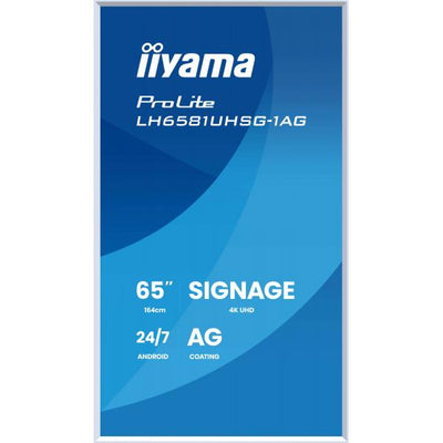 Iiyama ProLite 65 inch - 4K UHD Display - 3840x2160 [LH6581UHSG-1AG]