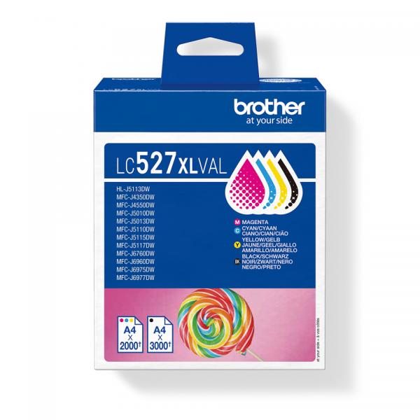 Brother LC527XLVAL cartuccia d'inchiostro 4 pz Originale Resa elevata (XL) Nero, Ciano, Magenta, Giallo [LC527XLVAL]
