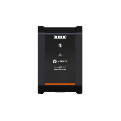 Vertiv PowerUPS 200 Essential PSA6E-600IT-SCH, 600 VA / 315 W, AVR, batterie sostituibili dall'utente, batteria di backup, 4 uscite Schuko, due anni di garanzia [PSA6E-600IT-SCH]