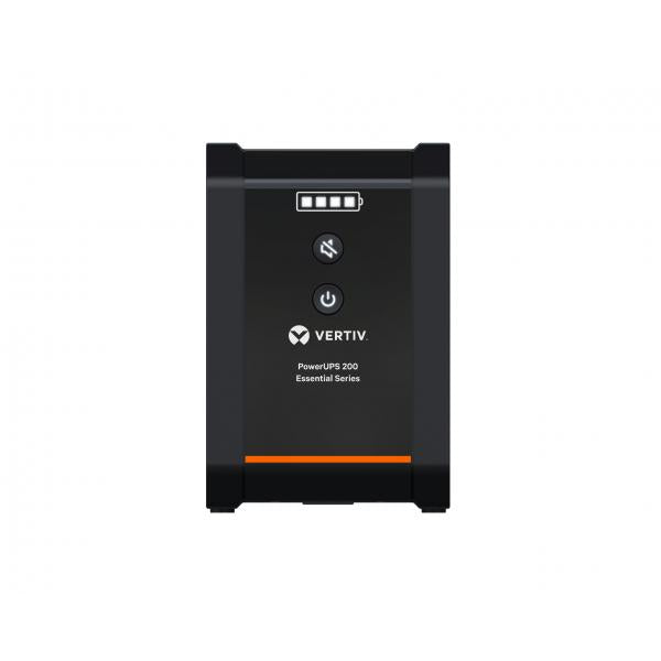 Vertiv PowerUPS 200 Essential PSA6E-600IT-SCH, 600 VA / 315 W, AVR, batterie sostituibili dall'utente, batteria di backup, 4 uscite Schuko, due anni di garanzia [PSA6E-600IT-SCH]