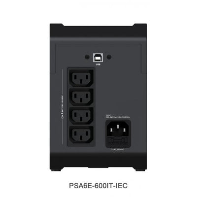 Vertiv PowerUPS 200 Essential PSA6E-600IT-IEC, 600 VA / 315 W, AVR, batterie sostituibili dall'utente, batteria di backup, 4 uscite IEC, due anni di garanzia [PSA6E-600IT-IEC]