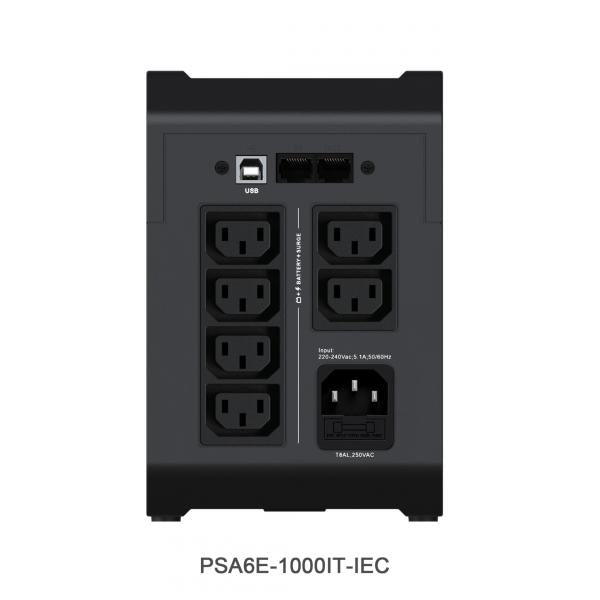 Vertiv PowerUPS 200 Essential PSA6E-1000IT-IEC, 1.000 VA / 525 W, AVR, batterie sostituibili dall'utente, batteria di backup, 6 uscite IEC, due anni di garanzia [PSA6E-1000IT-IEC]