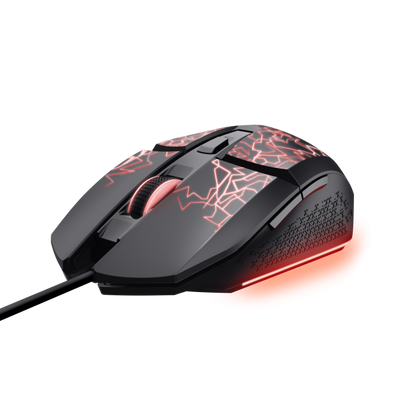 TRUST MOUSE GAMING ILLUMINATO CABLATO 6.400DPI - 6 PULSANTI PROGRAMMABILI - GXT113 FELOX - NERO [25749]