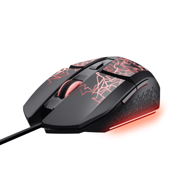 TRUST MOUSE GAMING ILLUMINATO CABLATO 6.400DPI - 6 PULSANTI PROGRAMMABILI - GXT113 FELOX - NERO [25749]