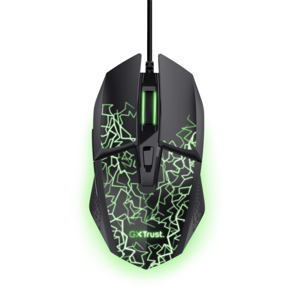 TRUST MOUSE GAMING ILLUMINATO CABLATO 6.400DPI - 6 PULSANTI PROGRAMMABILI - GXT113 FELOX - NERO [25749]