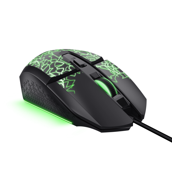 TRUST MOUSE GAMING ILLUMINATO CABLATO 6.400DPI - 6 PULSANTI PROGRAMMABILI - GXT113 FELOX - NERO [25749]