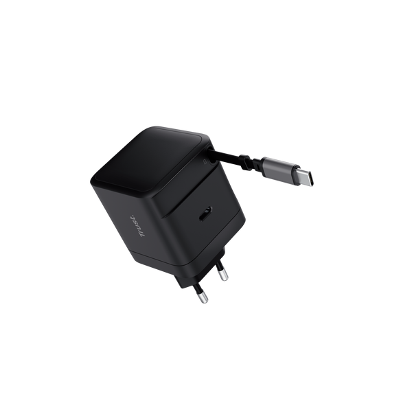TRUST ALIMENTATORE/CARICABATTERIA 65W 1 PORTE USB-C + CAVO RETRATTILE USB-C - PLASTICA RICICLATA 50 [25805]