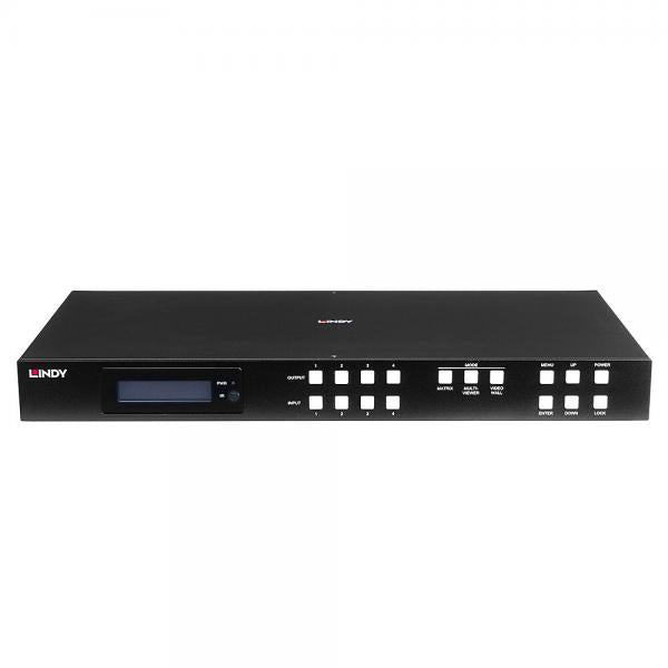 LINDY No. 38390 - Matrice Seamless Multi-View 4x4 HDMI 4K60 con Scaler Video Wall [LIN-38390]