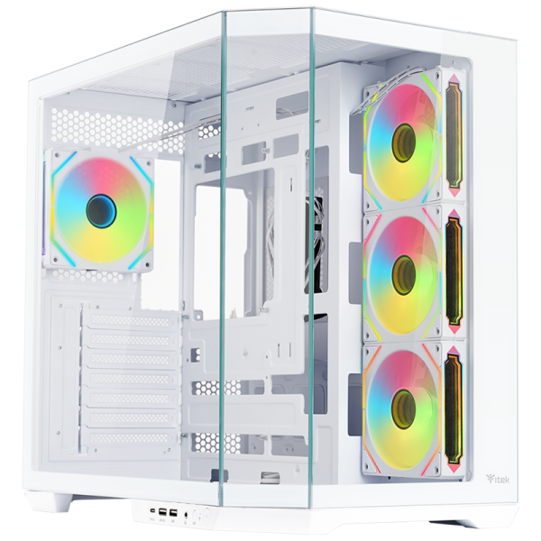 ITEK CASE DARK CAVE AKU - GAMING TOWER, ATX, 4X12CM ARGB FAN, USB3, TYPE-C, TEMP GLASS SIDE FRON [ITGCADCAKW]