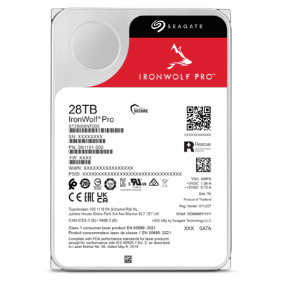 Seagate IronWolf Pro ST28000NT000 disco rigido interno 28 TB 7200 Giri/min 512 MB 3.5" Serial ATA III [ST28000NT000]
