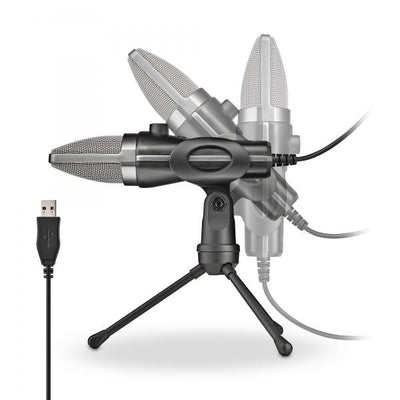 NGS MS120 USB: microfono USB con supporto per treppiede. Ideale per PC o laptop. Suono chiaro. Regol [MS120 USB]