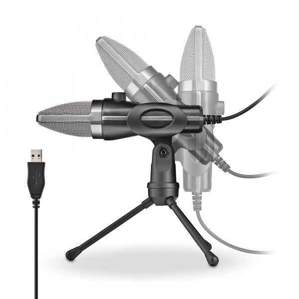 NGS MS120 USB: microfono USB con supporto per treppiede. Ideale per PC o laptop. Suono chiaro. Regol [MS120 USB]