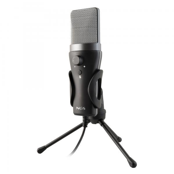 NGS MS120 USB: microfono USB con supporto per treppiede. Ideale per PC o laptop. Suono chiaro. Regol [MS120 USB]