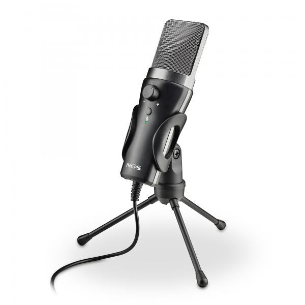 NGS MS120 USB: microfono USB con supporto per treppiede. Ideale per PC o laptop. Suono chiaro. Regol [MS120 USB]