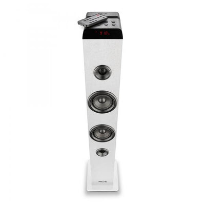 NGS ALTOPARLANTE WIRELESS, 50W, BLUETOOTH 5,4, USB AUX OTTICO RADIO FM, DISPLAY LED E CUSTODIA IN LE [SKYCHARM PRO WHITE]