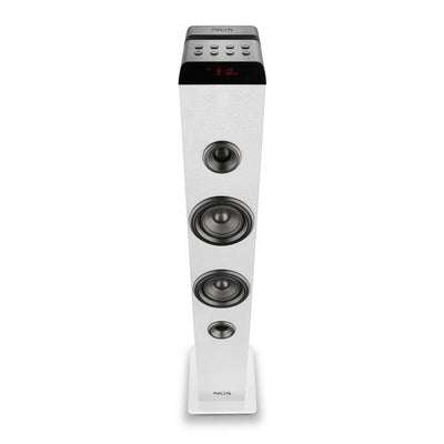 NGS ALTOPARLANTE WIRELESS, 50W, BLUETOOTH 5,4, USB AUX OTTICO RADIO FM, DISPLAY LED E CUSTODIA IN LE [SKYCHARM PRO WHITE]