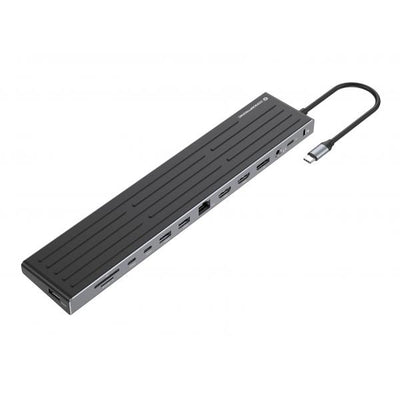 Conceptronic 14-in-1 MST Docking Station USB 3.2 Gen 1 - HDMI x 2 - DP - GbE LAN - USB-A 5Gbps x 3 - USB-C 5Gbps x 2 - SD - TF/MicroSD - 3.5m [DONN32B]