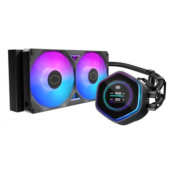 COOLER MASTER DISSIPATORE A LIQUIDO ATMOS II, 2X120MM ARGB, KIT LCD INCL, NERO [MLX-D24M-A25SZ-L1]