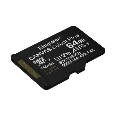 KINGSTON MICRO SDHC 64GB CANVAS SELECT 80R CL10 UHS-I CON ADATTATORE SD [SDCS3/64GB]