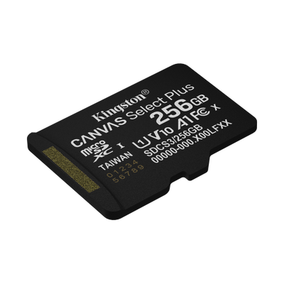 Kingston Technology 256GB microSDXC Canvas Select Plus Gen3 150MB/s A1 (Adattatore SD incluso) [SDCS3/256GB]
