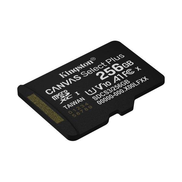 Kingston Technology 256GB microSDXC Canvas Select Plus Gen3 150MB/s A1 (Adattatore SD incluso) [SDCS3/256GB]