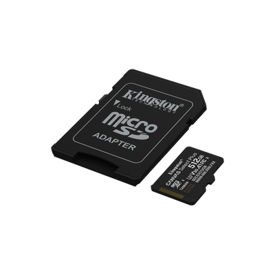 KINGSTON MICRO SDXC 512GB CANVAS SELECT PLUS GEN3 150MB CARD CON ADATTATORE [SDCS3/512GB]