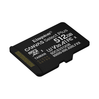 KINGSTON MICRO SDXC 512GB CANVAS SELECT PLUS GEN3 150MB CARD CON ADATTATORE [SDCS3/512GB]