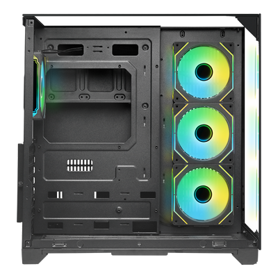 ITEK CASE DARK CAVE PANO - GAMING TOWER, ATX, 4X12CM ARGB FAN, 2XUSB3, TYPE-C, TEMP GLASS TOP, SID [ITGCADCPAB]