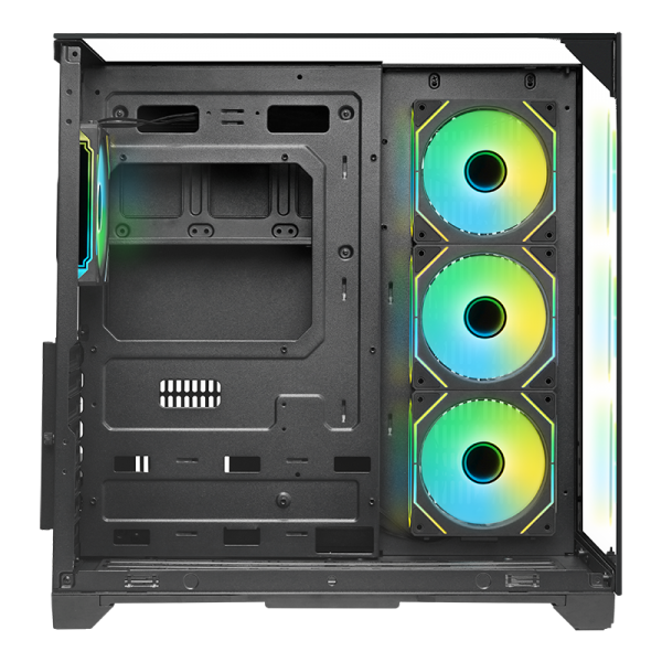 ITEK CASE DARK CAVE PANO - GAMING TOWER, ATX, 4X12CM ARGB FAN, 2XUSB3, TYPE-C, TEMP GLASS TOP, SID [ITGCADCPAB]