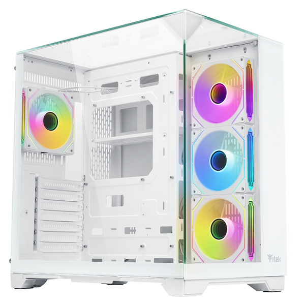 ITEK CASE DARK CAVE PANO - GAMING TOWER, ATX, 4X12CM ARGB FAN, 2XUSB3, TYPE-C, TEMP GLASS TOP, SID [ITGCADCPAW]