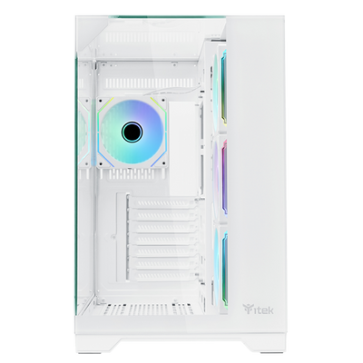 ITEK CASE DARK CAVE PANO - GAMING TOWER, ATX, 4X12CM ARGB FAN, 2XUSB3, TYPE-C, TEMP GLASS TOP, SID [ITGCADCPAW]