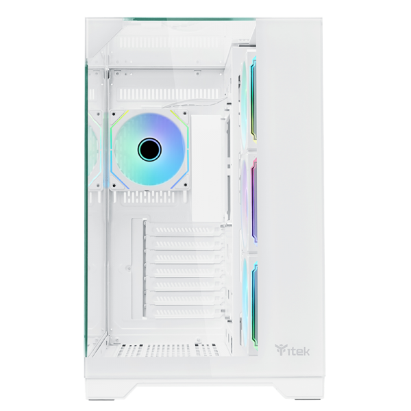 ITEK CASE DARK CAVE PANO - GAMING TOWER, ATX, 4X12CM ARGB FAN, 2XUSB3, TYPE-C, TEMP GLASS TOP, SID [ITGCADCPAW]