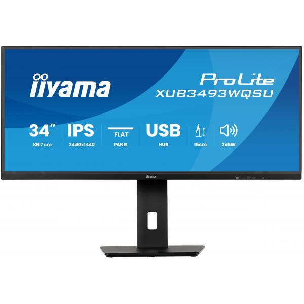 iiyama ProLite XUB3493WQSU-B6 Monitor PC 86,4 cm (34") 3440 x 1440 Pixel UltraWide Quad HD LED Nero [XUB3493WQSU-B6]