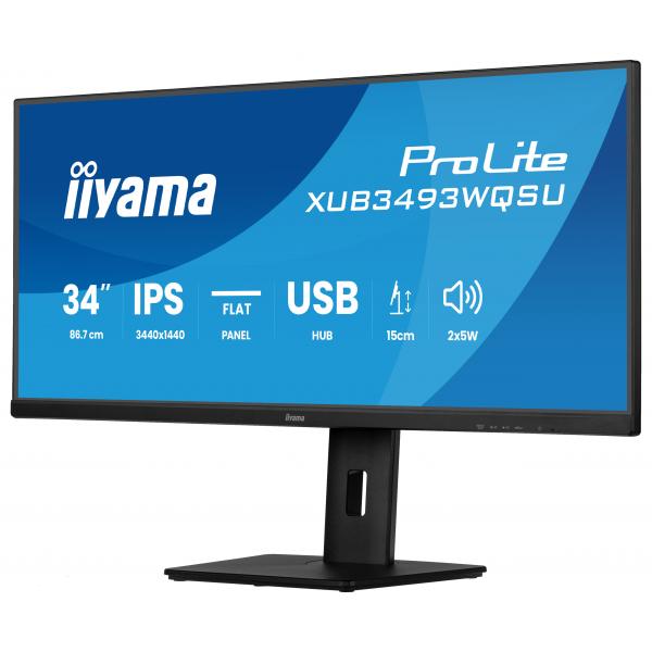 iiyama ProLite XUB3493WQSU-B6 Monitor PC 86,4 cm (34") 3440 x 1440 Pixel UltraWide Quad HD LED Nero [XUB3493WQSU-B6]