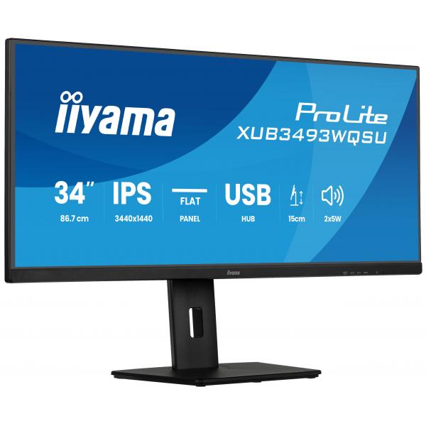 iiyama ProLite XUB3493WQSU-B6 Monitor PC 86,4 cm (34") 3440 x 1440 Pixel UltraWide Quad HD LED Nero [XUB3493WQSU-B6]