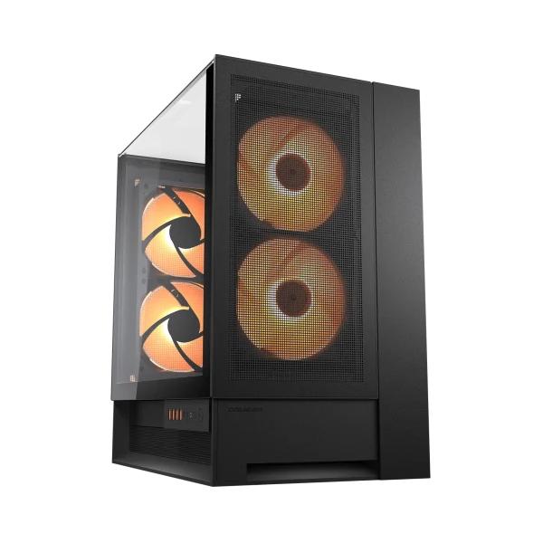 COUGAR CASE MID TOWER OMNY X BLACK 2*TG 4*FAN ARGB + HUB (supp GPU VERTICAL [CGR-2WA3B-RGB]