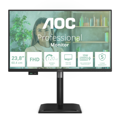 Aoc P4 Series - 24 inch - Full HD - 1920x1080 - Pivot - HAS [24P4U]