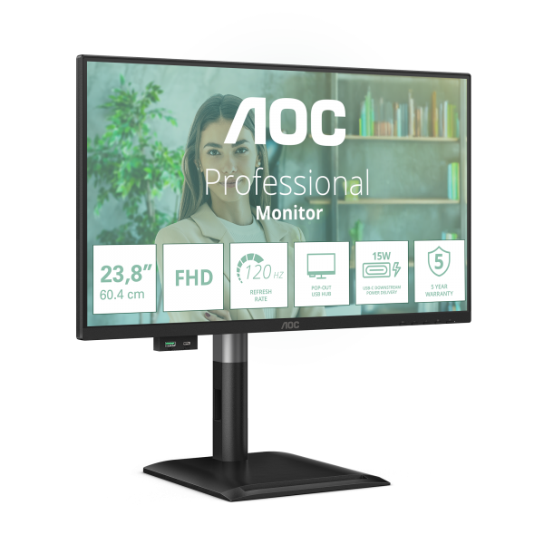 Aoc P4 Series - 24 inch - Full HD - 1920x1080 - Pivot - HAS [24P4U]