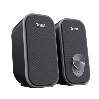 TRUST SET ALTOPARLANTI SPEAKERS 2.0 12W PICCO (6W RMS) CON PRESA PER CUFFIE - ADOR 2.0 - NERO/GRIGIO [25670]
