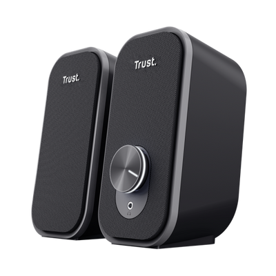 TRUST SET ALTOPARLANTI SPEAKERS 2.0 12W PICCO (6W RMS) CON PRESA PER CUFFIE - ADOR 2.0 - NERO/GRIGIO [25670]