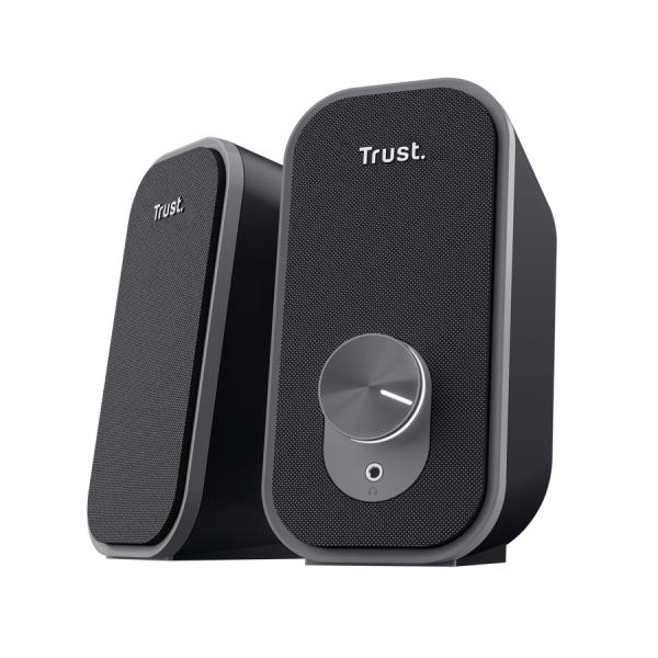 TRUST SET ALTOPARLANTI SPEAKERS 2.0 12W PICCO (6W RMS) CON PRESA PER CUFFIE - ADOR 2.0 - NERO/GRIGIO [25670]