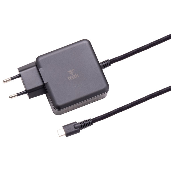 ITEK ALIMENTATORE A MURO PER NB E DISPOSITIVI USB-C, PD 65W, GAN [ITNBACWB065]