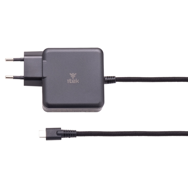 ITEK ALIMENTATORE A MURO PER NB E DISPOSITIVI USB-C, PD 65W, GAN [ITNBACWB065]