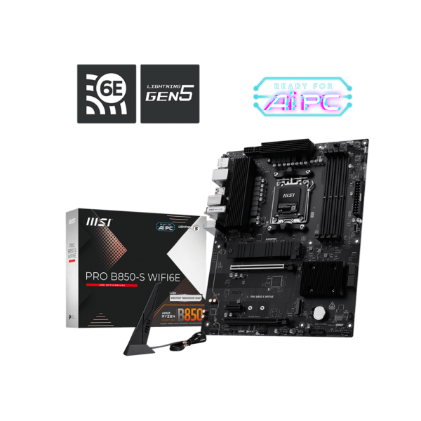 MSI MB PRO B850-S WIFI6E,AM5,4DDR5,2PCI-Ex16,1PCI-Ex1,2M.2,4SATA3,5USB 10G,6USB 5G,4USB2,HD AUDI [PRO B850-S WIFI6E]