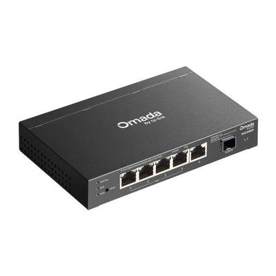 TP-Link - SG2206MP -"Omada Access 6-Port Gigabit Switch with 4-Port PoE+ PORT: 4 Gigabit PoE Ports, 1 Gigabit Non-PoE Port, 1 Gigabit SFP Slot SPEC: 802.3at/af, 63 W PoE Power, Desktop Steel Case [SG2206MP]