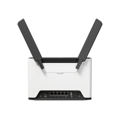 Mikrotik, Chateau 5G R17 ax. Router 5G Wi-Fi 6 dual band con eSIM/microSIM, porta 2.5G, 4x Gigabit LAN e sistema RouterOS v7. [S53UG+5HaxD2HaxD-TC&RG650E-EU]