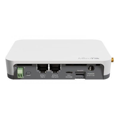 MikroTik, KNOT LR8G. Gateway IoT industriale con LTE CAT-M/NB2, LoRa 868MHz, Wi-Fi, Bluetooth, GPS e PoE, gestito da RouterOS v7. [RB924iR-2nD-BT5&BG770A&R11e-LR8G]