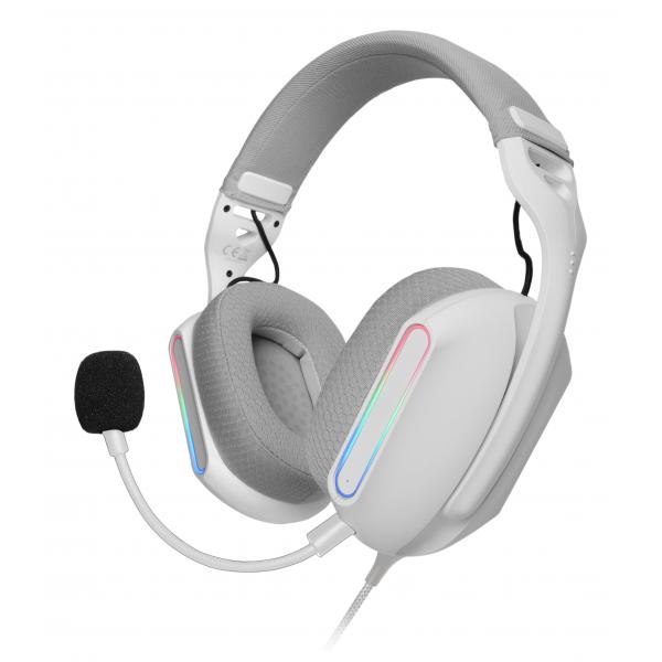 MARSGAMING GAMING CUFFIA+MIC MHPRO WHITE RGB PC MAC CONSOLES SAMRTHPONE TAB [MHPROW]