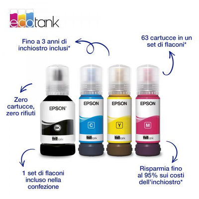 EPSON MULTIFUNZIONE INK A4 COLORE, ECOTANK ET-2950, 33PPM, FRONTE/RETRO, USB/LAN/WIFI, 3 IN 1 [C11CL41404]